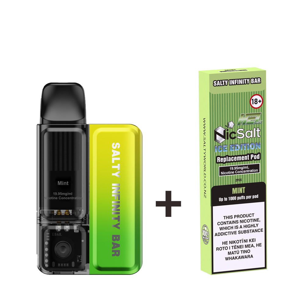 [Ice Edition] Mint Disposable Vape + 2 x Replacement Pods COMBO