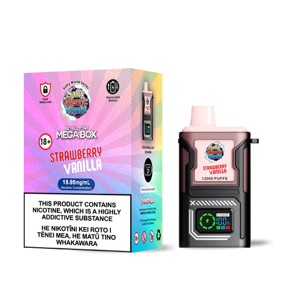 Strawberry Vanilla - Salty MEGA BOX Disposable Vape | Shosha Vape NZ